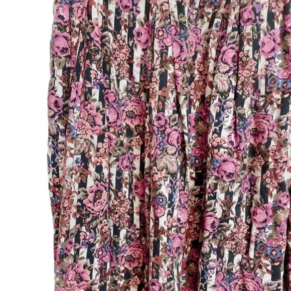 Vintage Intuition Floral Grandmacore Pleated Pocket Maxi Skirt Made in USA - Picture 4 of 12